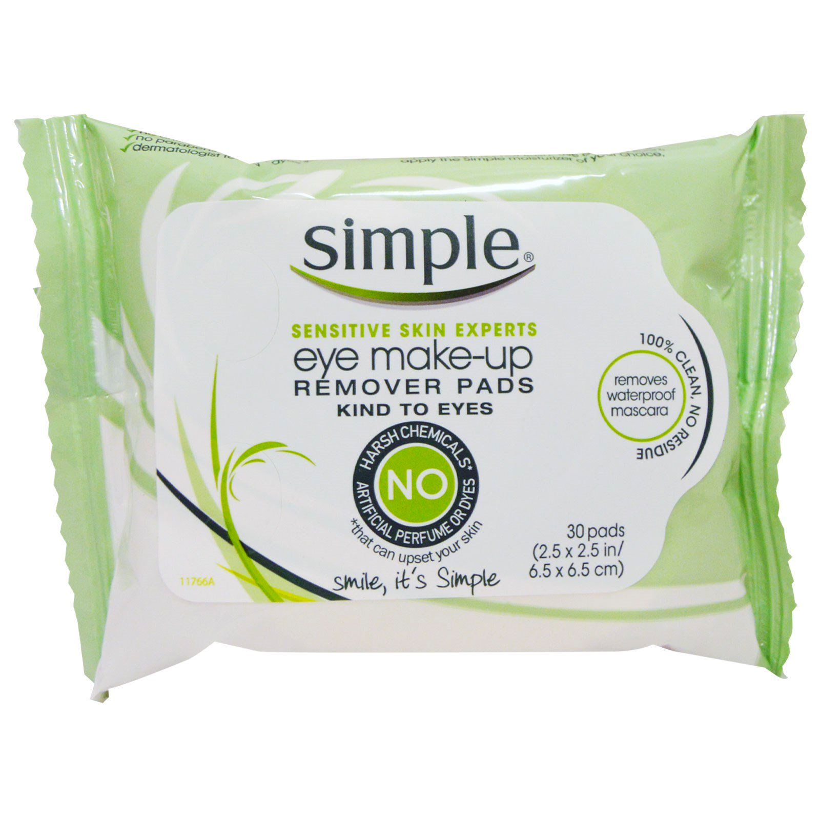 Simple Skincare, Eye MakeUp Remover Pads, 30 Pads iHerb