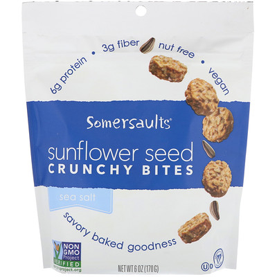 Somersaults Sunflower Seed Crunchy Bites, Sea Salt , 6 oz (170 g)