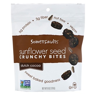 Somersaults, Sunflower Seed Crunchy Bites, Dutch Cocoa, 6 oz (170 g)