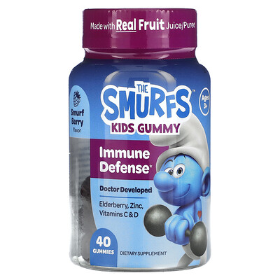 

The Smurfs Kids Gummy Immune Defense Ages 3+ Smurf Berry 40 Gummies
