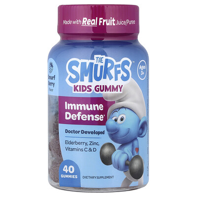 Product Image for The Smurfs, Kids Gummy, Immune Defense, Ages 3+, Smurf Berry, 40 Gummies
