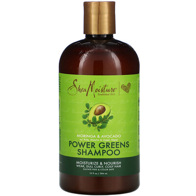 SheaMoisture Power Greens, шампунь, моринга и авокадо, 384 мл (13 жидк. унций)