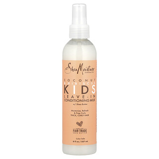 SheaMoisture, Kids, Leite Condicionador Leave-In com Manteiga de Karité, Cabelo Encaracolado e Espesso, Coco e Hibisco, 237 ml (8 fl oz)