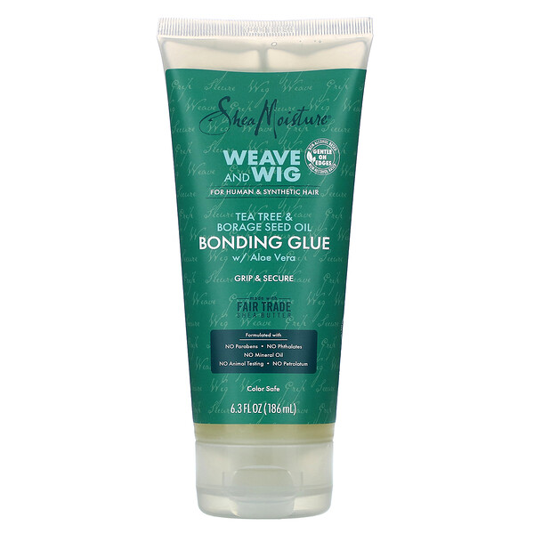 SheaMoisture‏, Weave and Wig, Bonding Glue w/ Aloe Vera, Tea Tree & Borage Seed Oil, 6.3 fl oz (186 ml)