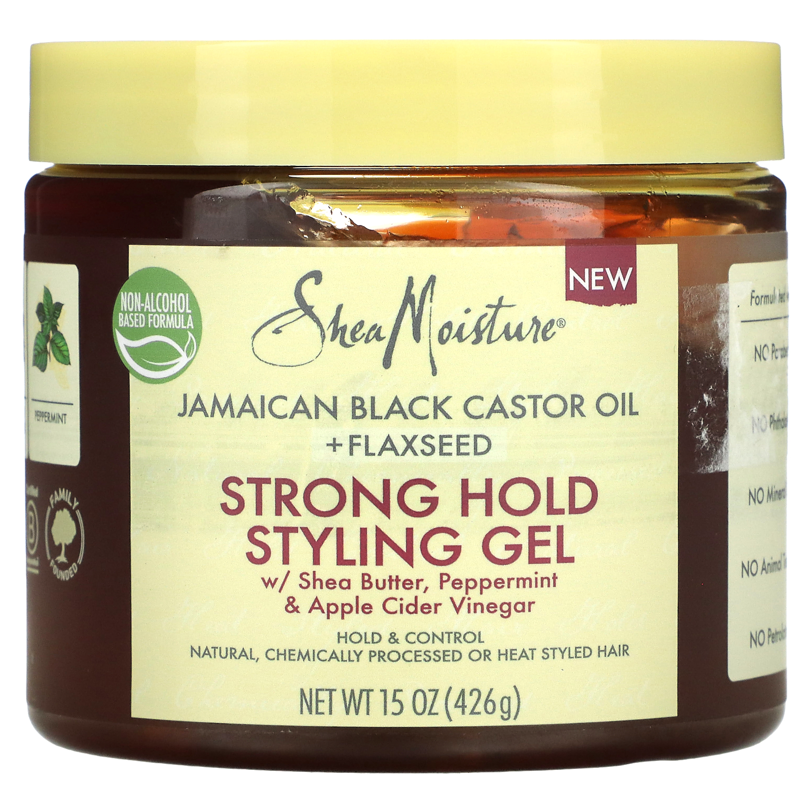 SheaMoisture, Strong Hold Styling Gel, Shea Butter, Peppermint & Apple
