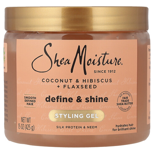 Sheamoisture Styling Gel, Define & Shine, Coconut & Hibiscus + Flaxseed, 15 oz (425 g)