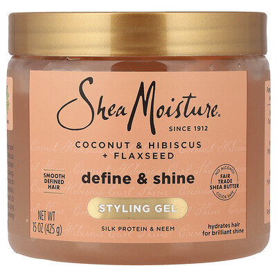 Product Image for SheaMoisture, Styling Gel, Define & Shine, Coconut & Hibiscus + Flaxseed, 15 oz (425 g)