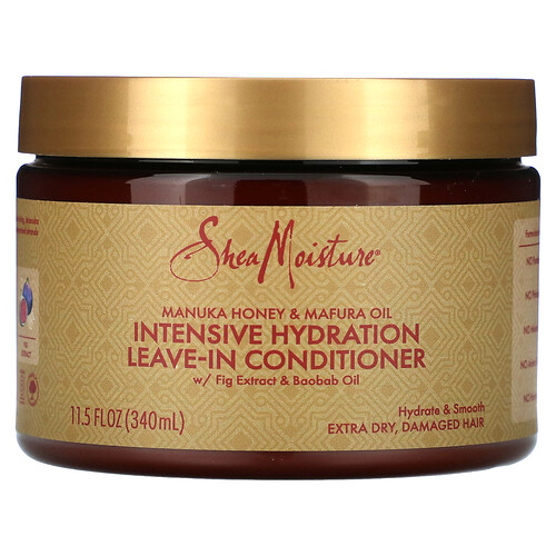 Sheamoisture Intensive Hydration Leave-In Conditioner, Manuka Honey & Mafura Oil, Extra Dry, Damaged Hair, 11.5 fl oz (340 ml)