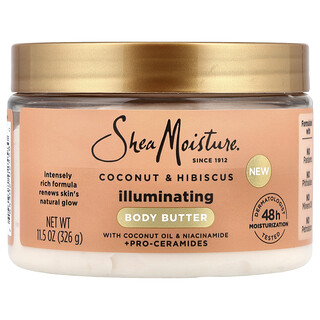 SheaMoisture, Manteca corporal iluminadora, Coco e hibisco, 326 g (11,5 oz)