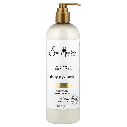 SheaMoisture, Daily Hydration Body Lotion, feuchtigkeitsspendende Körperlotion für die tägliche Anwendung, 100% natives Kokosnussöl, 473 ml (16 fl. oz.)