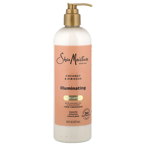 Sheamoisture Illuminating Body Lotion, Coconut & Hibiscus, 16 fl oz (473 ml)