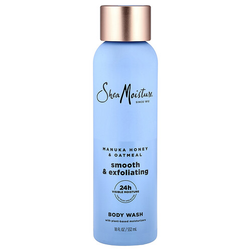 SheaMoisture, Smooth & Exfoliating Body Wash, sanftes und peelendes Duschgel, Manukahonig und Haferflocken, 532 ml (18 fl. oz.)