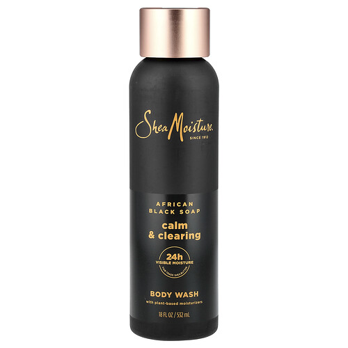 Sheamoisture Calm & Clearing Body Wash, African Black Soap, 18 fl oz (532 ml)