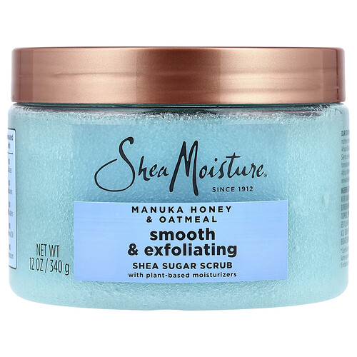 Sheamoisture Smooth & Exfoliating Shea Sugar Scrub, Manuka Honey & Oatmeal, 12 oz (340 g)