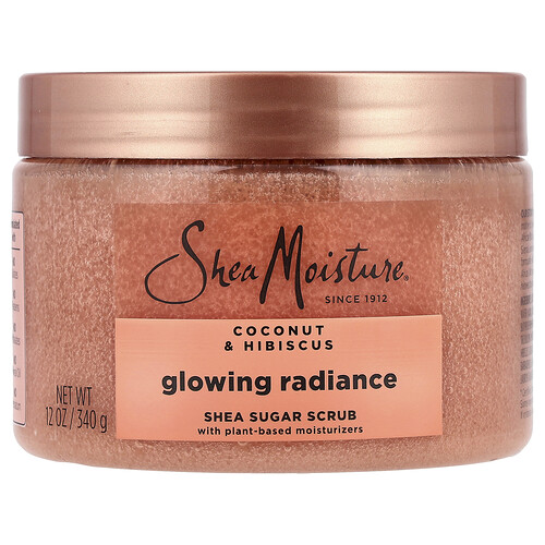 SheaMoisture, Glowing Radiance Shea Sugar Scrub, Coconut & Hibiscus, 12 oz (340 g)