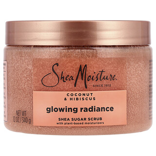 SheaMoisture, Glowing Radiance, Exfoliante con azúcar de karité, Coco e hibisco, 340 g (12 oz)