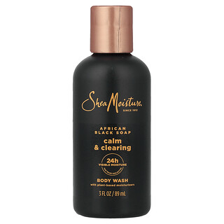 SheaMoisture, Bagnoschiuma calmante e schiarente, Sapone nero africano, 89 ml