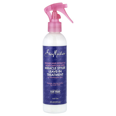 SheaMoisture, Tratamiento sin enjuague Miracle Styler, Extracto de caña de azúcar y semilla de Meadowfoam, 237 ml (8 oz. líq.)
