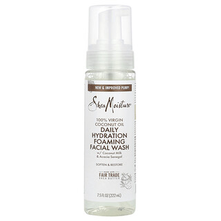 SheaMoisture, 100% кокосовое масло первого отжима, увлажняющая пенка для ежедневного умывания, 222 мл (7,5 жидк. унц.)