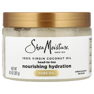 SheaMoisture, Hidratación nutritiva de la cabeza a los pies, Aceite de coco 100 % virgen, 287 g (10,1 oz)