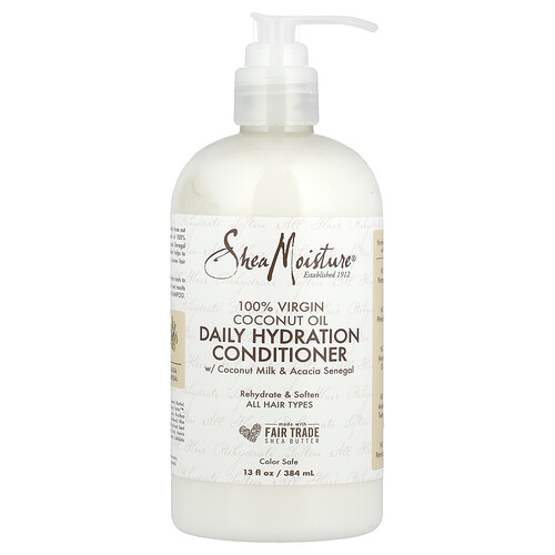 Sheamoisture 100% Virgin Coconut Oil, Daily Hydration Conditioner, All Hair Types, 13 fl oz (384 ml)