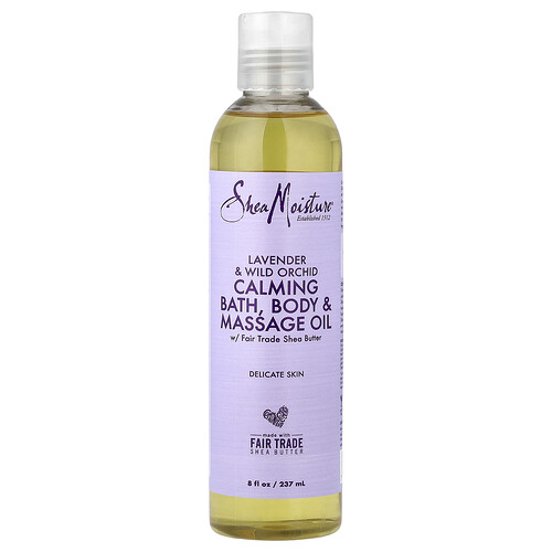 Sheamoisture Calming Bath, Body & Massage Oil, Delicate Skin, Lavender & Wild Orchid, 8 fl oz (237 ml)