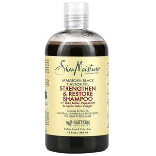 SheaMoisture, Jamaican Black Castor Oil, Strengthen and Restore Shampoo, Shampoo für stärkeres und gesünderes Haar, mit Rizinusöl, 384 ml (13 fl. oz.)