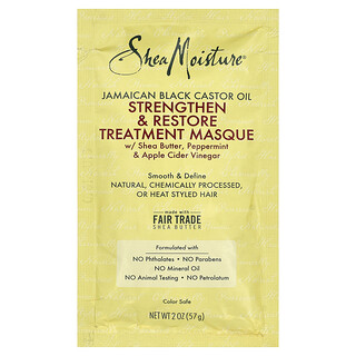 SheaMoisture, Aceite de ricino negro de Jamaica, Mascarilla capilar de tratamiento para fortalecer y restaurar, 57 g (2 oz)