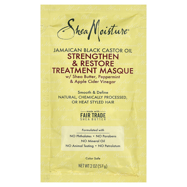 SheaMoisture Jamaican Black Castor Oil, Strengthen & Restore Treatment Hair Masque, 2 oz (57 g)