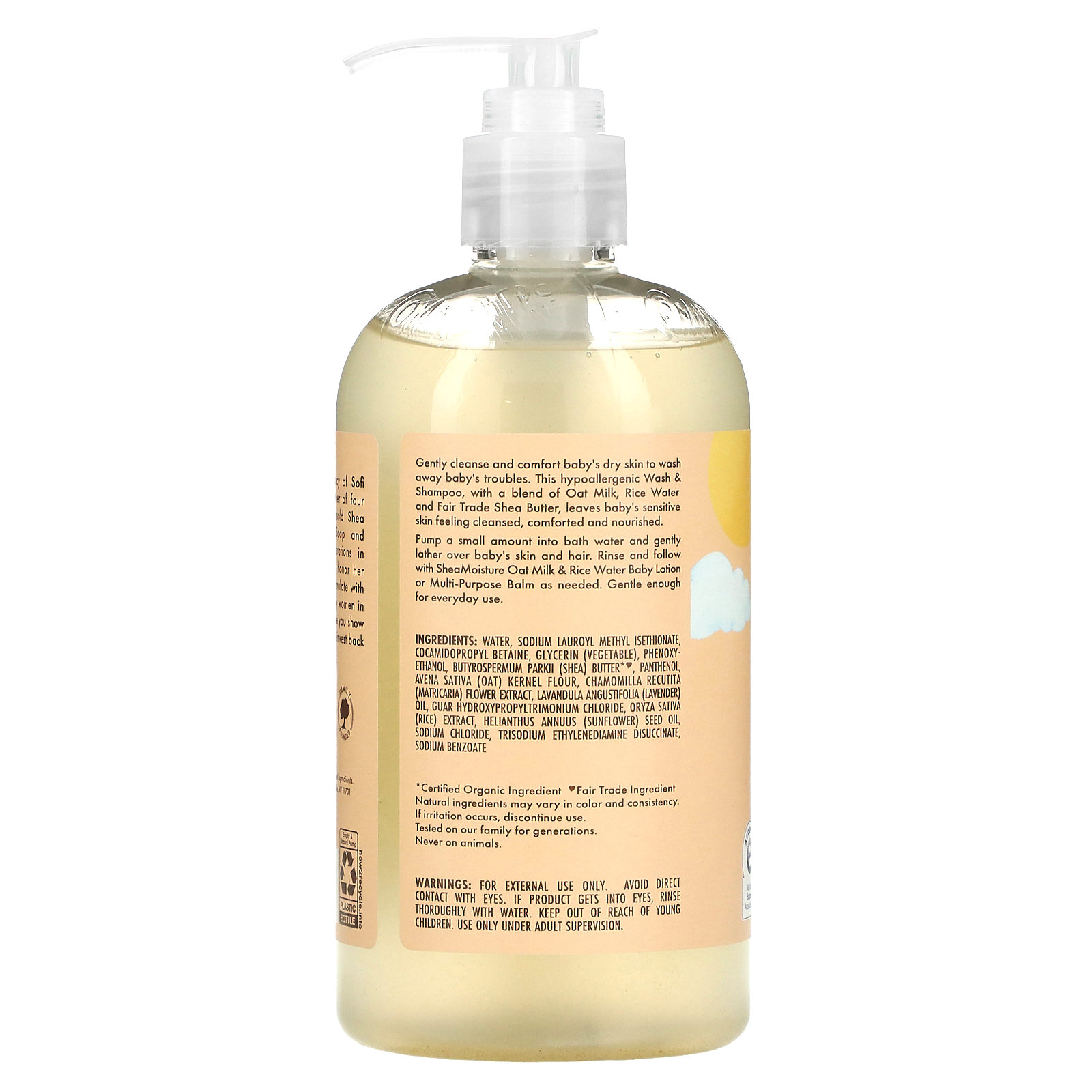 SheaMoisture, Baby Extra Comforting Wash & Shampoo, Oat Milk & Rice