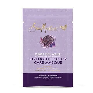 SheaMoisture, قناع للعناية بلون الشعر + منحه القوة، ماء الأرز الأسود، 2 أونصة (57 جم)