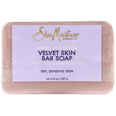 SheaMoisture Purple Rice Water, Velvet Skin Bar Soap, 8 oz (227 g)