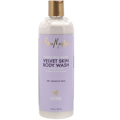 SheaMoisture Purple Rice Water, Velvet Skin Body Wash, 13 fl oz (384 ml)