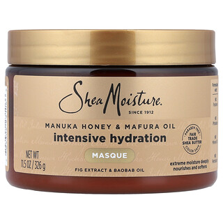 SheaMoisture, Mascarilla de hidratación intensiva para el cabello, Miel de manuka y aceite de mafura, 326 g (11,5 oz)