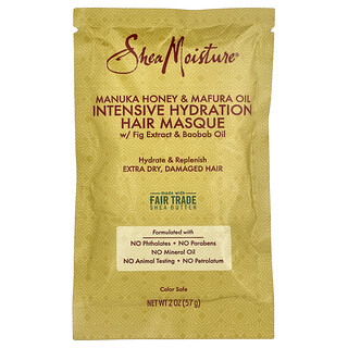 SheaMoisture, Mascarilla de hidratación intensiva para el cabello con miel de manuka y aceite de mafura, 57 g (2 oz)