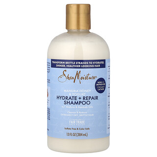 SheaMoisture, Miel de manuka y yogur, Champú hidratante y reparador con aceites de mafura y baobab`` 384 ml (13 oz. Líq.)