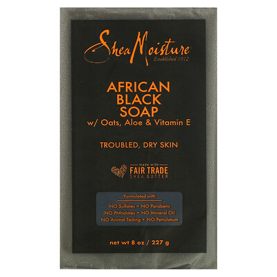 SheaMoisture африканское черное мыло с маслом ши, 230г (8унций)