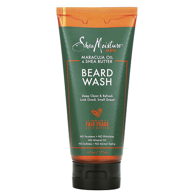 SheaMoisture Men, Beard Wash, Maracuja Oil & Shea Butter, 6 fl oz (177 ml)