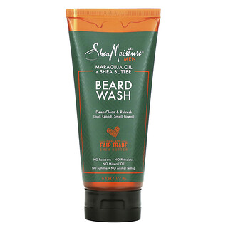 SheaMoisture, 男性專用鬍鬚清洗劑，西番蓮油/乳木果油，6 液量盎司（177 毫升）