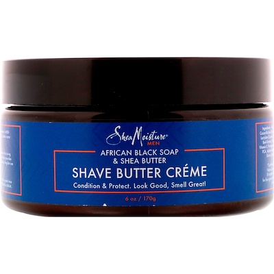 SheaMoisture 非洲黑皂和乳木果油,剃須膏,6盎司(170克)