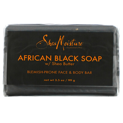 

SheaMoisture Blemish Prone Face & Body Bar African Black Bar Soap with Shea Butter 3.5 oz (99 g)