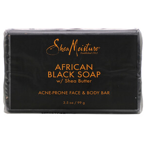 Отзывы о Ши Мойстчэ, Acne Prone Face & Body Bar, African Black Soap with Shea Butter, 3.5 oz (99 g)