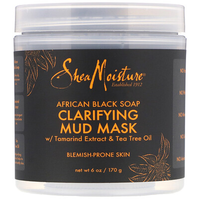 Купить SheaMoisture очищающая грязевая маска, африканское черное мыло, 170 г (6 унций)