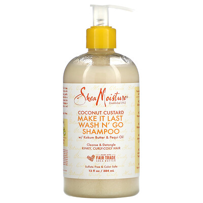 

SheaMoisture Make It Last Wash N' Go Shampoo Coconut Custard With Kokum Butter & Pequi Oil 13 fl oz (384 ml)