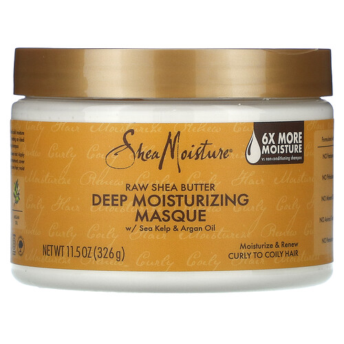 Sheamoisture Raw Shea Butter, Deep Moisturizing Masque with Sea Kelp & Argan Oil, 11.5 oz (326 g)