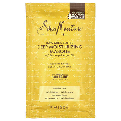 SheaMoisture  Raw Shea Butter  Deep Treatment Masque with Sea Kelp & Argan Oil  2 oz (56 g)