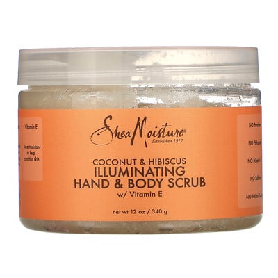 SheaMoisture Illuminating Hand & Body Scrub, Coconut & Hibiscus, 12 oz (340 g)  - купить со скидкой