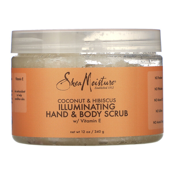 SheaMoisture‏, Illuminating Hand & Body Scrub, Coconut & Hibiscus, 12 oz (340 g)