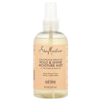 SheaMoisture  Hold & Shine Moisture Mist with Silk Protein & Neem Oil  Coconut & Hibiscus   8 fl oz (237 ml)