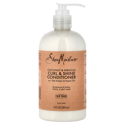 SheaMoisture, Acondicionador rizos y brillo, Coco e hibisco, 384 ml (13 oz. líq.)